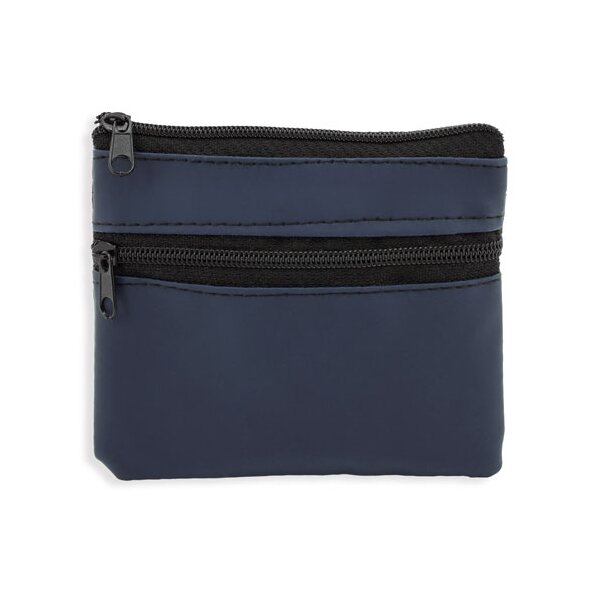 Doppel-Zip Schlüsseltasche 10,5x9cm (navy blau)