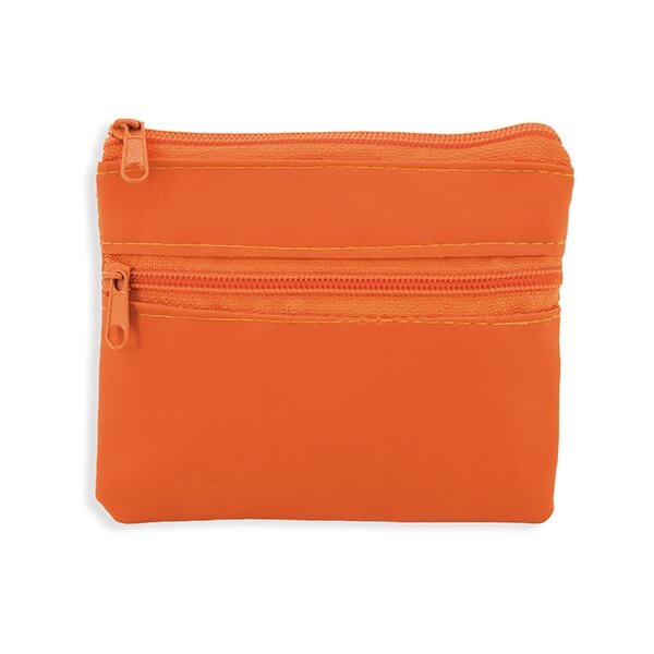 Doppel-Zip Schlüsseltasche 10,5x9cm (orange)