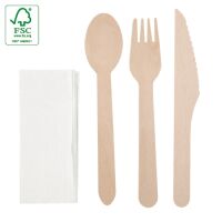 4er Besteckset aus FSC Holz 500er Pack