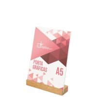 Aufsteller A5 mit Holz-Basis
