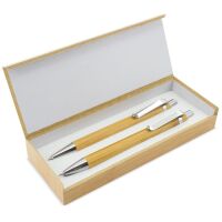 Kugelschreiber und Druckbleistift Set "Bambus"
