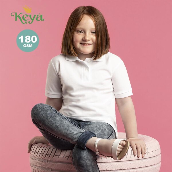 Kinder Weiß Polo-Shirt ""keya"" YPS180