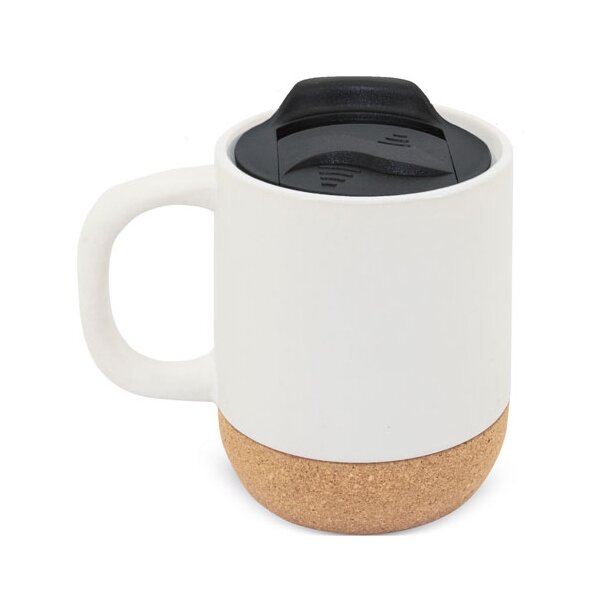 Keramik-Tasse "Kork" mit Deckel 420ml