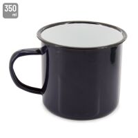 Emaille-Tasse "Retro" 350ml (schwarz)
