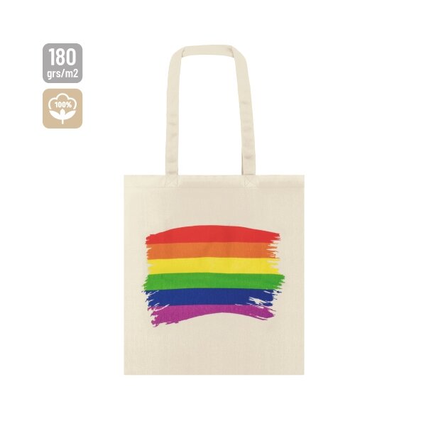 Baumwolltragetasche mit langen Griffen "Rainbow"