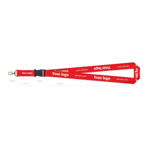 Lanyards mit Karabiner und Schnalle, 2-seitig bedruckt