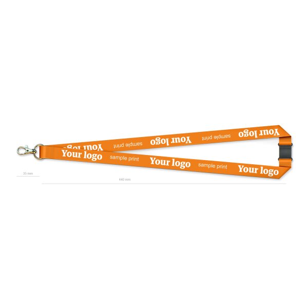 Lanyards mit Karabiner und Sicherheitsverschluss, 1-seitig bedruckt