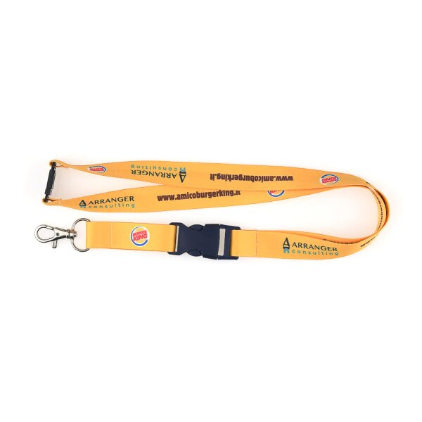 Lanyards mit Karabiner, Schnalle und Sicherheitsverschluss, 1-seitig bedruckt