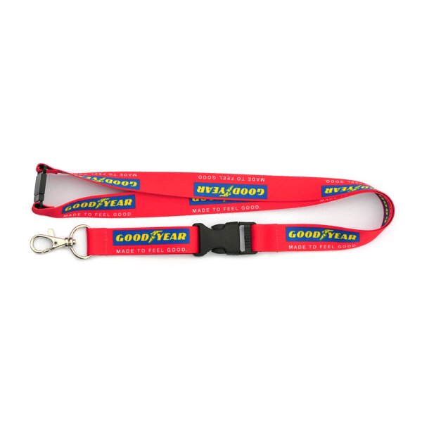 Lanyards mit Karabiner, Schnalle und Sicherheitsverschluss, 1-seitig bedruckt